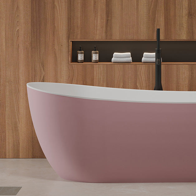 Modern Antique Finish Soaking Bathtub Stand Alone Oval Bath Tub Clearhalo 'Bathroom Remodel & Bathroom Fixtures' 'Bathtubs' 'Home Improvement' 'home_improvement' 'home_improvement_bathtubs' 'Showers & Bathtubs' 7205371