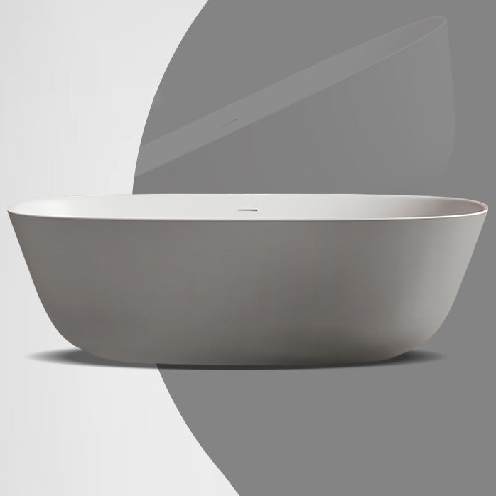 Soaking Antique Finish Bathtub Stand Alone Oval Modern Bath Tub Grey Clearhalo 'Bathroom Remodel & Bathroom Fixtures' 'Bathtubs' 'Home Improvement' 'home_improvement' 'home_improvement_bathtubs' 'Showers & Bathtubs' 7205384