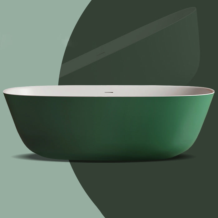 Soaking Antique Finish Bathtub Stand Alone Oval Modern Bath Tub Green Clearhalo 'Bathroom Remodel & Bathroom Fixtures' 'Bathtubs' 'Home Improvement' 'home_improvement' 'home_improvement_bathtubs' 'Showers & Bathtubs' 7205390