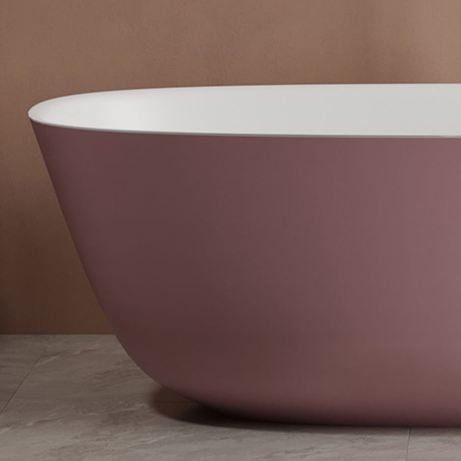 Soaking Antique Finish Bathtub Stand Alone Oval Modern Bath Tub Clearhalo 'Bathroom Remodel & Bathroom Fixtures' 'Bathtubs' 'Home Improvement' 'home_improvement' 'home_improvement_bathtubs' 'Showers & Bathtubs' 7205392