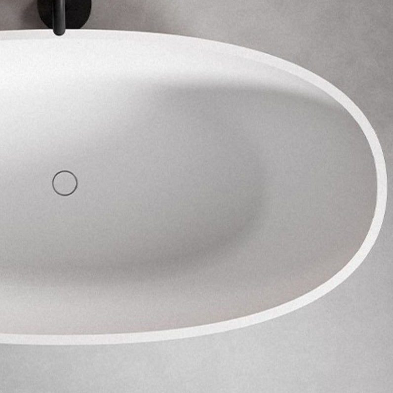 Modern Oval Bathtub Stand Alone Stand Alone Soaking Back to Wall Bath Clearhalo 'Bathroom Remodel & Bathroom Fixtures' 'Bathtubs' 'Home Improvement' 'home_improvement' 'home_improvement_bathtubs' 'Showers & Bathtubs' 7205413