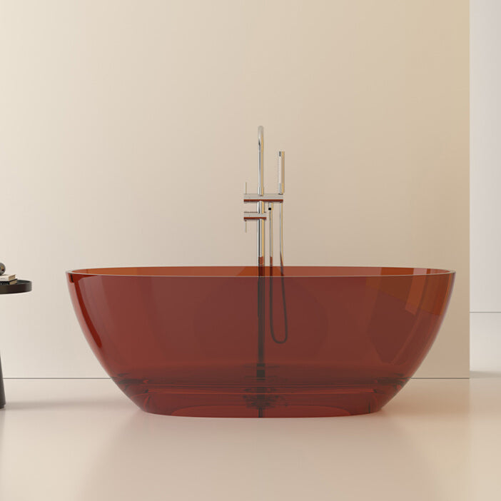 Flat Bottom Oval Soaking Bathtub Antique Finish Modern Bath Tub Brown 71"L x 35"W x 22"H Clearhalo 'Bathroom Remodel & Bathroom Fixtures' 'Bathtubs' 'Home Improvement' 'home_improvement' 'home_improvement_bathtubs' 'Showers & Bathtubs' 7205424