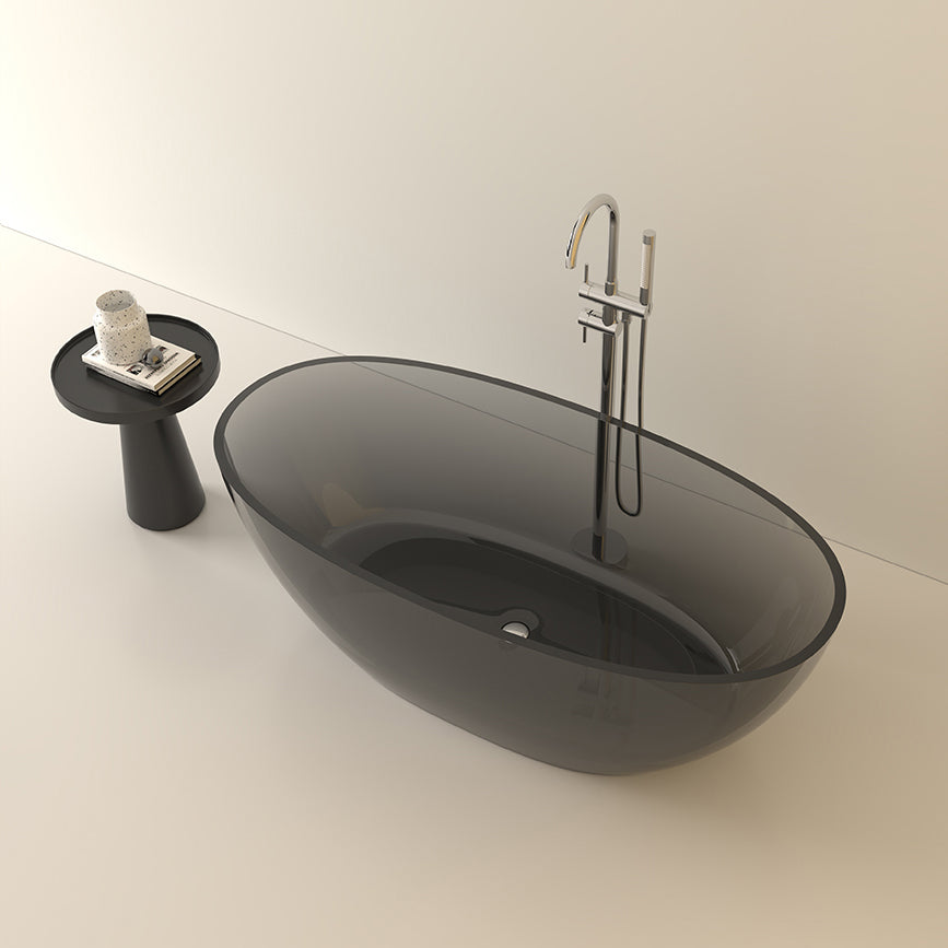 Flat Bottom Oval Soaking Bathtub Antique Finish Modern Bath Tub Black Clearhalo 'Bathroom Remodel & Bathroom Fixtures' 'Bathtubs' 'Home Improvement' 'home_improvement' 'home_improvement_bathtubs' 'Showers & Bathtubs' 7205425