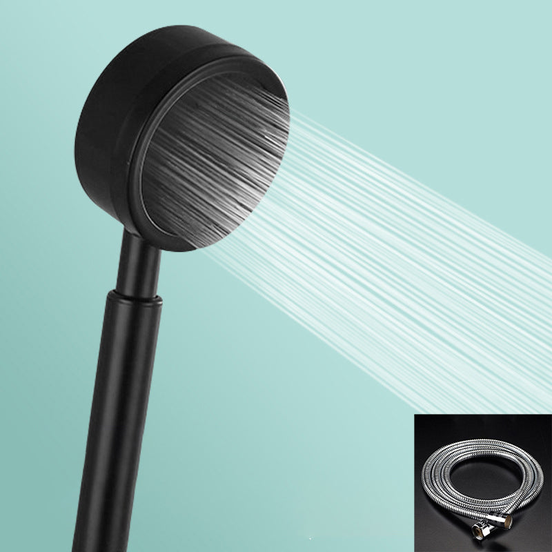 Metal Handheld Shower Head Modern Style Wall-mounted Shower Head Black Common Shower Head with Hose Clearhalo 'Bathroom Remodel & Bathroom Fixtures' 'Home Improvement' 'home_improvement' 'home_improvement_shower_heads' 'Shower Heads' 'shower_heads' 'Showers & Bathtubs Plumbing' 'Showers & Bathtubs' 7205593