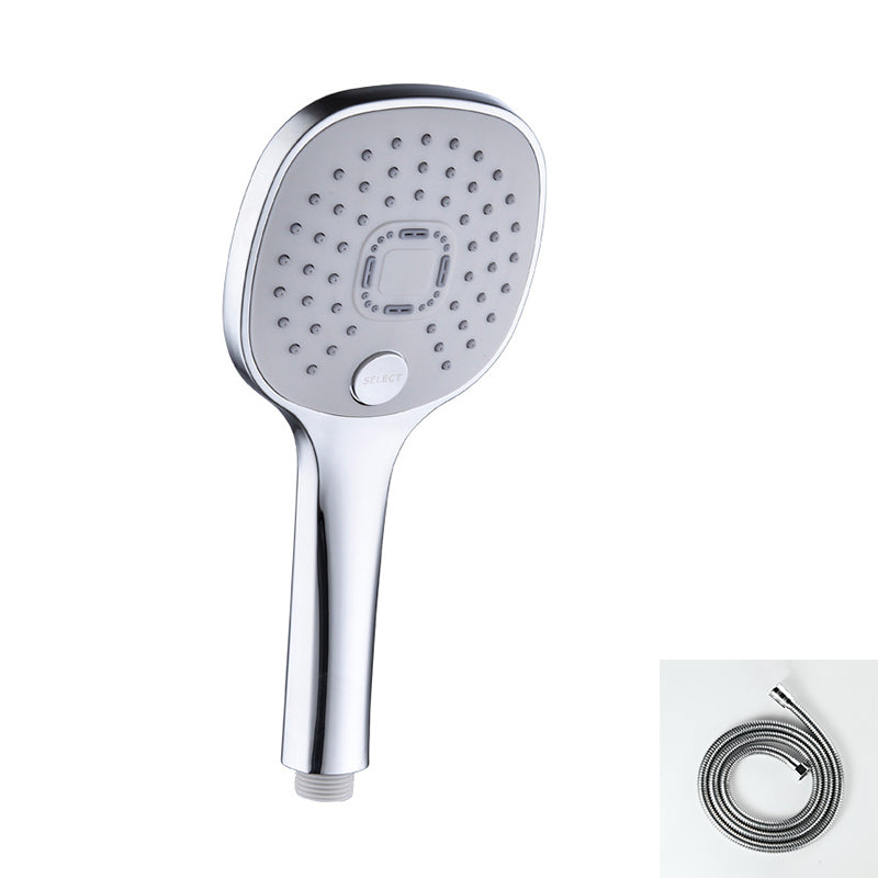 Plastic Handheld Shower Head Adjustable Water Flow Shower Head Silver Shower Head with Hose Clearhalo 'Bathroom Remodel & Bathroom Fixtures' 'Home Improvement' 'home_improvement' 'home_improvement_shower_heads' 'Shower Heads' 'shower_heads' 'Showers & Bathtubs Plumbing' 'Showers & Bathtubs' 7205616