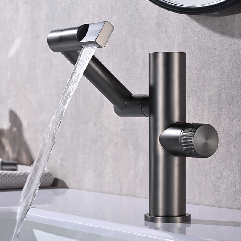 Modern Bathroom Vessel Faucet Swivel Spout Digital Display High-Arc Vessel Faucet Clearhalo 'Bathroom Remodel & Bathroom Fixtures' 'Bathroom Sink Faucets' 'Bathroom Sinks & Faucet Components' 'bathroom_sink_faucets' 'Home Improvement' 'home_improvement' 'home_improvement_bathroom_sink_faucets' 7205987