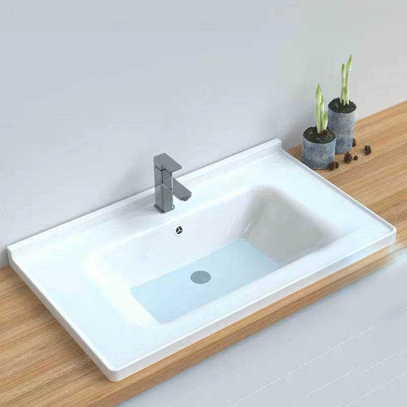 Contemporary Bathroom Sink Pop-Up Drain Rectangular Vessel Sink(Not Including Faucet) Clearhalo 'Bathroom Remodel & Bathroom Fixtures' 'Bathroom Sinks & Faucet Components' 'Bathroom Sinks' 'bathroom_sink' 'Home Improvement' 'home_improvement' 'home_improvement_bathroom_sink' 7206001