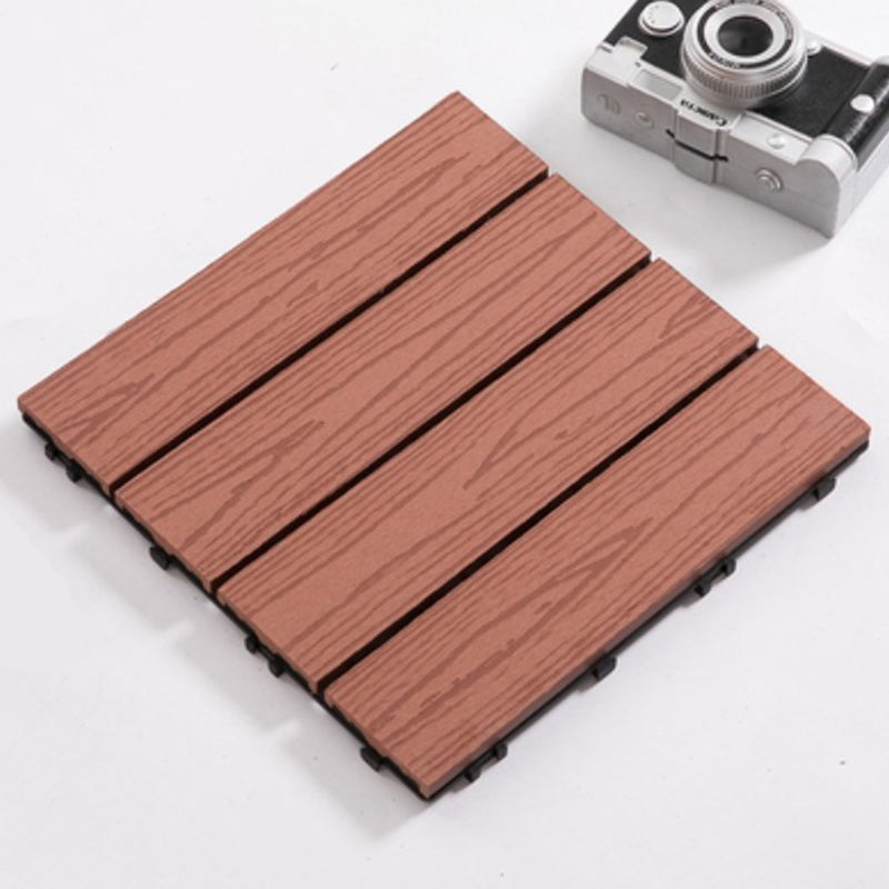 Interlocking Patio Flooring Tiles Square Flooring Tiles Garden Rosewood Straight Grain Clearhalo 'Home Improvement' 'home_improvement' 'home_improvement_outdoor_deck_tiles_planks' 'Outdoor Deck Tiles & Planks' 'Outdoor Flooring & Tile' 'Outdoor Remodel' 'outdoor_deck_tiles_planks' 7206408