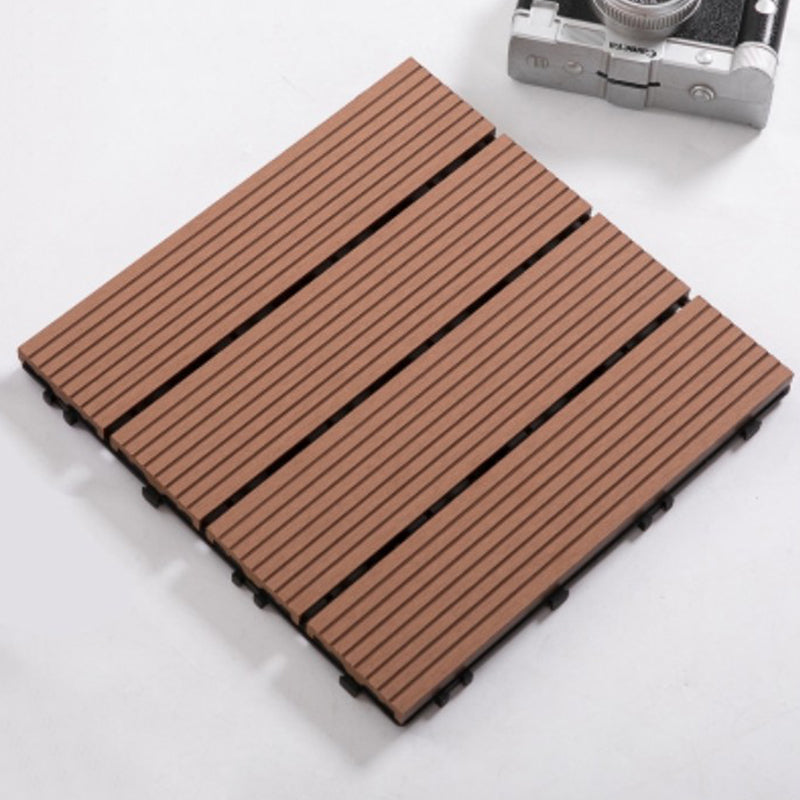 Interlocking Patio Flooring Tiles Square Flooring Tiles Garden Red Brown Straight Grain Clearhalo 'Home Improvement' 'home_improvement' 'home_improvement_outdoor_deck_tiles_planks' 'Outdoor Deck Tiles & Planks' 'Outdoor Flooring & Tile' 'Outdoor Remodel' 'outdoor_deck_tiles_planks' 7206419