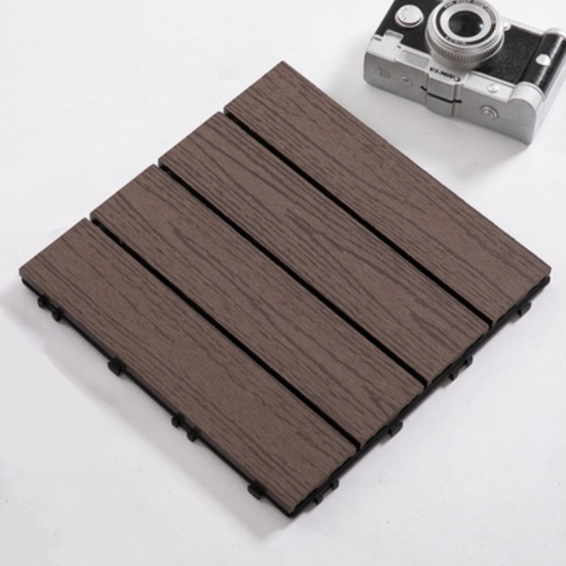 Interlocking Patio Flooring Tiles Square Flooring Tiles Garden Coffee Straight Grain Clearhalo 'Home Improvement' 'home_improvement' 'home_improvement_outdoor_deck_tiles_planks' 'Outdoor Deck Tiles & Planks' 'Outdoor Flooring & Tile' 'Outdoor Remodel' 'outdoor_deck_tiles_planks' 7206425