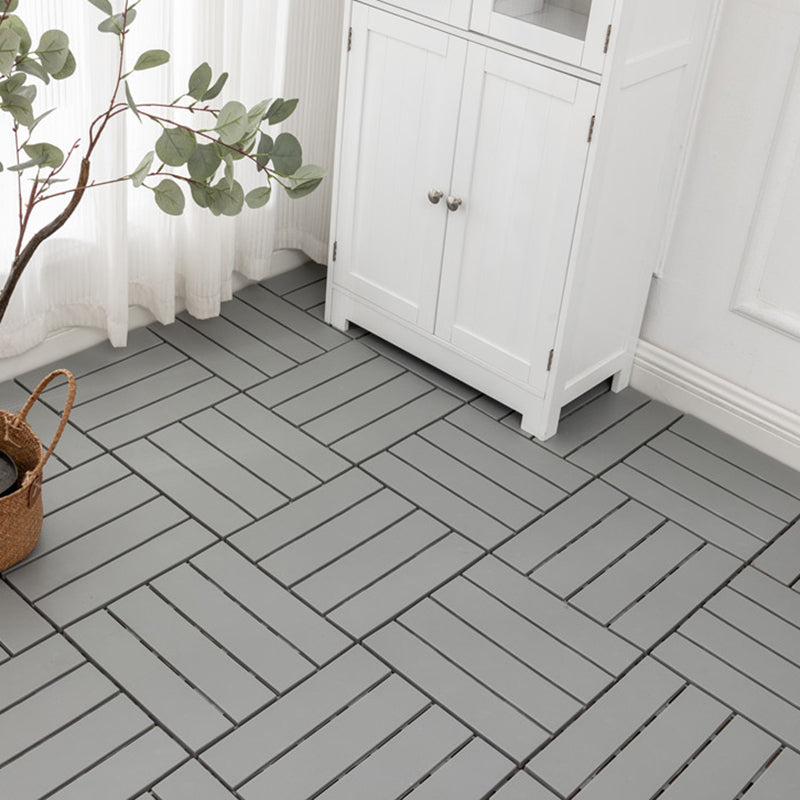 12" X 12" 4-Slat Square Deck/Patio Flooring Tiles Snap Fit Installation Floor Board Tiles White/ Gray Clearhalo 'Home Improvement' 'home_improvement' 'home_improvement_outdoor_deck_tiles_planks' 'Outdoor Deck Tiles & Planks' 'Outdoor Flooring & Tile' 'Outdoor Remodel' 'outdoor_deck_tiles_planks' 7206462