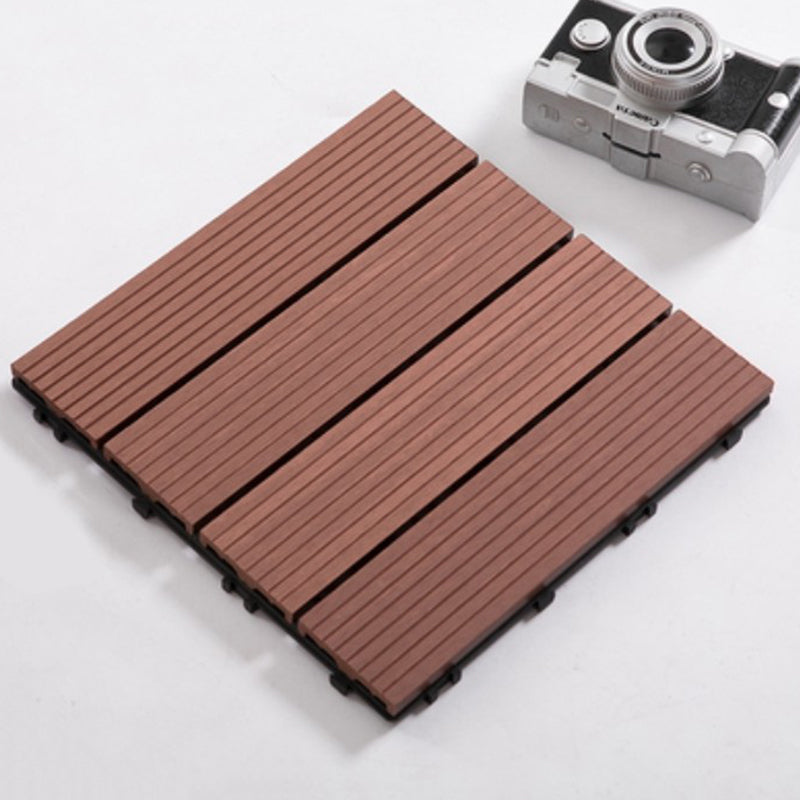 Interlocking Decking Tiles Striped Pattern Square Deck Plank Outdoor Patio Red Straight Grain Clearhalo 'Home Improvement' 'home_improvement' 'home_improvement_outdoor_deck_tiles_planks' 'Outdoor Deck Tiles & Planks' 'Outdoor Flooring & Tile' 'Outdoor Remodel' 'outdoor_deck_tiles_planks' 7206542