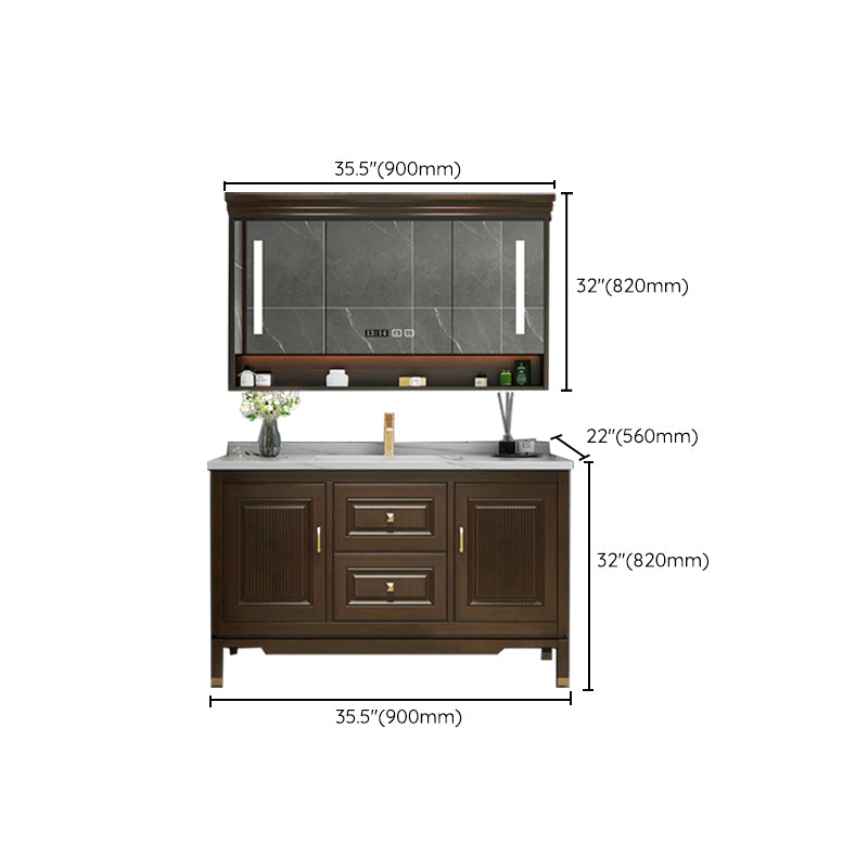 Traditional Bathroom Sink Vanity Solid Wood Mirror Included Bathroom Vanity Cabinet Clearhalo 'Bathroom Remodel & Bathroom Fixtures' 'Bathroom Vanities' 'bathroom_vanities' 'Home Improvement' 'home_improvement' 'home_improvement_bathroom_vanities' 7206720