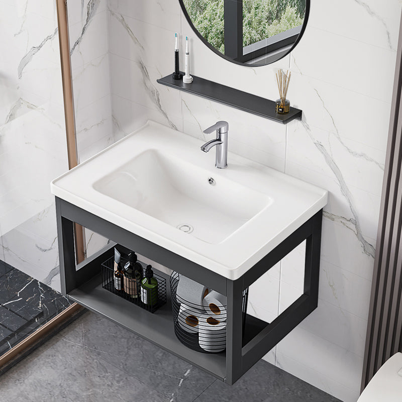 Bathroom Sink Vanity Rectangular Sink Storage Shelf Sink Vanity Clearhalo 'Bathroom Remodel & Bathroom Fixtures' 'Bathroom Vanities' 'bathroom_vanities' 'Home Improvement' 'home_improvement' 'home_improvement_bathroom_vanities' 7206774