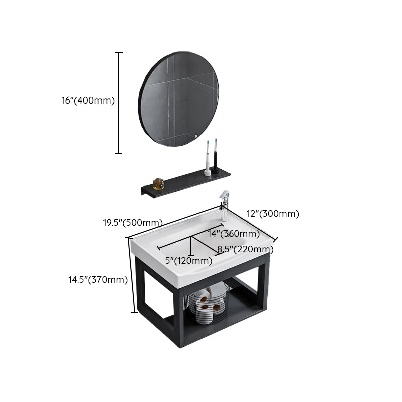 Bathroom Sink Vanity Rectangular Sink Storage Shelf Sink Vanity Clearhalo 'Bathroom Remodel & Bathroom Fixtures' 'Bathroom Vanities' 'bathroom_vanities' 'Home Improvement' 'home_improvement' 'home_improvement_bathroom_vanities' 7206810