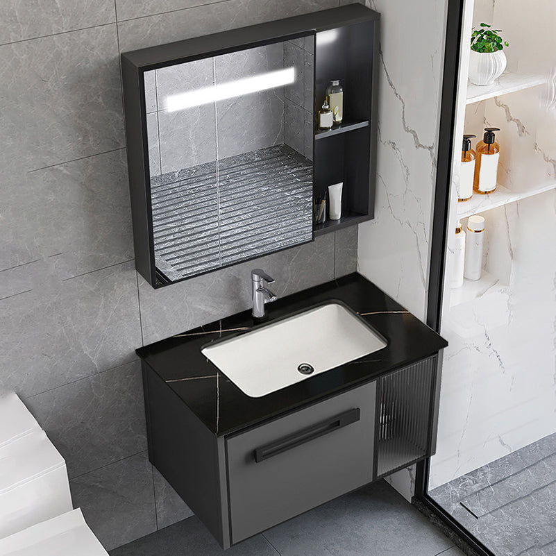 Sink Vanity Wall Mounted Rectangular Drawers Ceramic Sink Vanity Set Clearhalo 'Bathroom Remodel & Bathroom Fixtures' 'Bathroom Vanities' 'bathroom_vanities' 'Home Improvement' 'home_improvement' 'home_improvement_bathroom_vanities' 7206871