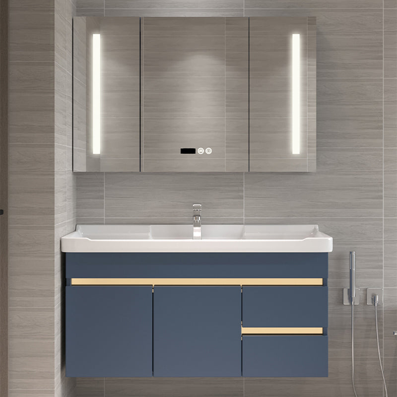 Glam Bathroom Vanity Ceramic Top with Soft Close Door Wall Mount Space Saver Vanity Clearhalo 'Bathroom Remodel & Bathroom Fixtures' 'Bathroom Vanities' 'bathroom_vanities' 'Home Improvement' 'home_improvement' 'home_improvement_bathroom_vanities' 7206932