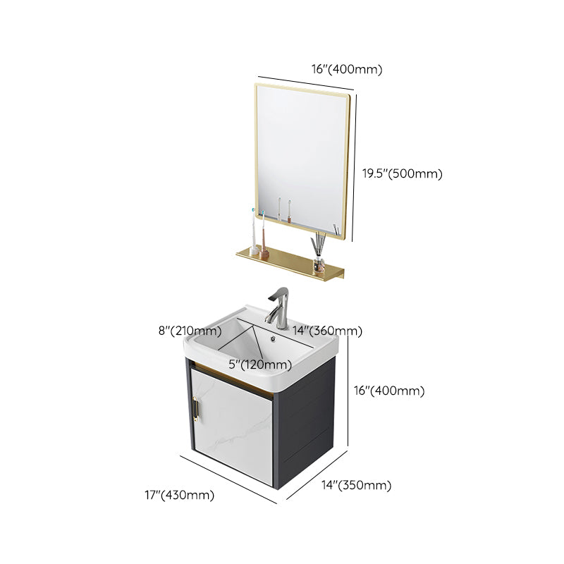 Modern Style Bath Vanity Dirt Resistant Wall Mount Bath Vanity with Faucet Clearhalo 'Bathroom Remodel & Bathroom Fixtures' 'Bathroom Vanities' 'bathroom_vanities' 'Home Improvement' 'home_improvement' 'home_improvement_bathroom_vanities' 7207047