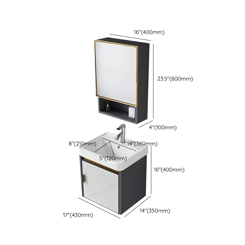 Modern Style Bath Vanity Dirt Resistant Wall Mount Bath Vanity with Faucet Clearhalo 'Bathroom Remodel & Bathroom Fixtures' 'Bathroom Vanities' 'bathroom_vanities' 'Home Improvement' 'home_improvement' 'home_improvement_bathroom_vanities' 7207048