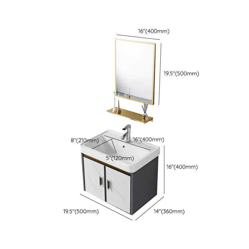 Modern Style Bath Vanity Dirt Resistant Wall Mount Bath Vanity with Faucet Clearhalo 'Bathroom Remodel & Bathroom Fixtures' 'Bathroom Vanities' 'bathroom_vanities' 'Home Improvement' 'home_improvement' 'home_improvement_bathroom_vanities' 7207049