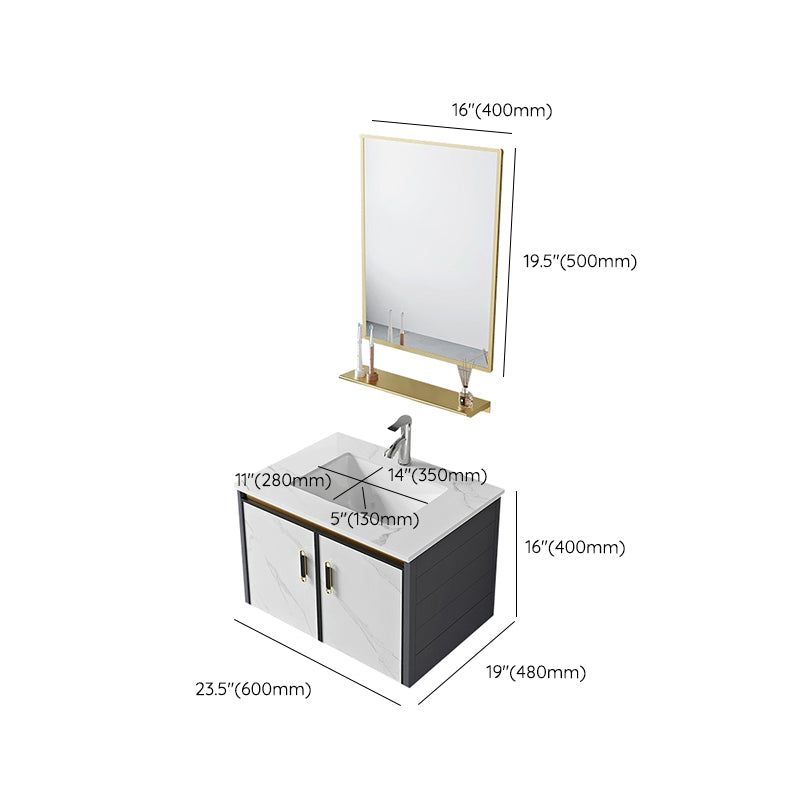 Modern Style Bath Vanity Dirt Resistant Wall Mount Bath Vanity with Faucet Clearhalo 'Bathroom Remodel & Bathroom Fixtures' 'Bathroom Vanities' 'bathroom_vanities' 'Home Improvement' 'home_improvement' 'home_improvement_bathroom_vanities' 7207053