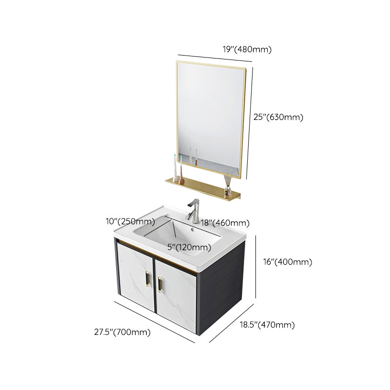 Modern Style Bath Vanity Dirt Resistant Wall Mount Bath Vanity with Faucet Clearhalo 'Bathroom Remodel & Bathroom Fixtures' 'Bathroom Vanities' 'bathroom_vanities' 'Home Improvement' 'home_improvement' 'home_improvement_bathroom_vanities' 7207055