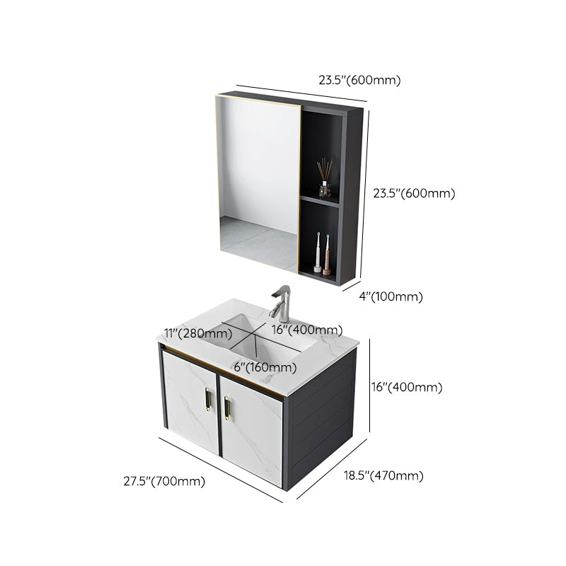 Modern Style Bath Vanity Dirt Resistant Wall Mount Bath Vanity with Faucet Clearhalo 'Bathroom Remodel & Bathroom Fixtures' 'Bathroom Vanities' 'bathroom_vanities' 'Home Improvement' 'home_improvement' 'home_improvement_bathroom_vanities' 7207058