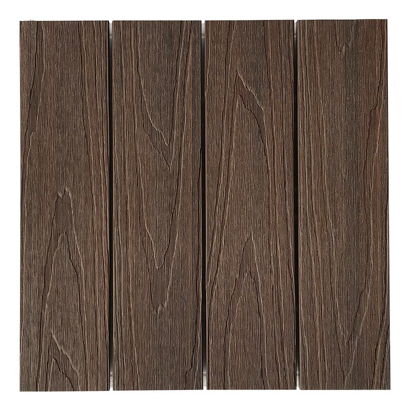 Outdoor Floor Board Wooden Square Stripe Composite Floor Patio Brown Clearhalo 'Home Improvement' 'home_improvement' 'home_improvement_outdoor_deck_tiles_planks' 'Outdoor Deck Tiles & Planks' 'Outdoor Flooring & Tile' 'Outdoor Remodel' 'outdoor_deck_tiles_planks' 7208547