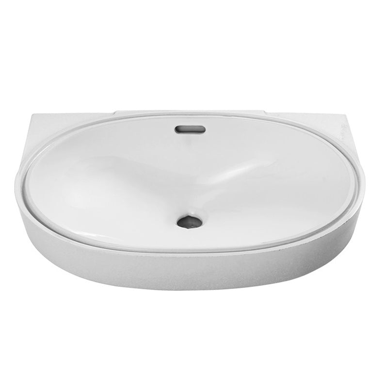 Oval Bathroom Sink Modern Style Overflow Hole Design Ceramic Bathroom Sink Only Single Sink Clearhalo 'Bathroom Remodel & Bathroom Fixtures' 'Bathroom Sinks & Faucet Components' 'Bathroom Sinks' 'bathroom_sink' 'Home Improvement' 'home_improvement' 'home_improvement_bathroom_sink' 7208564