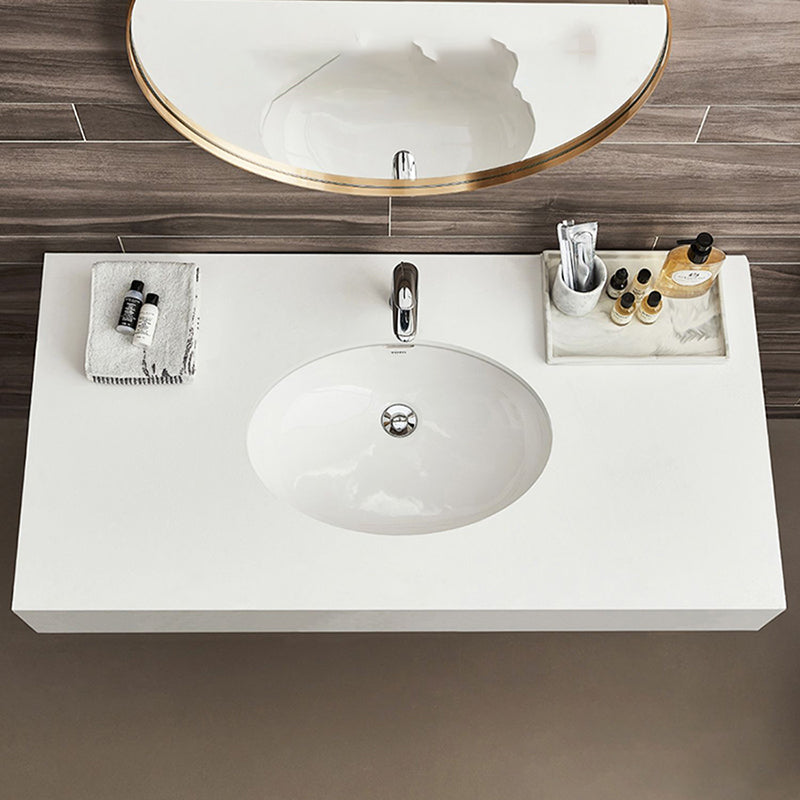 Oval Bathroom Sink Modern Style Overflow Hole Design Ceramic Bathroom Sink Only Clearhalo 'Bathroom Remodel & Bathroom Fixtures' 'Bathroom Sinks & Faucet Components' 'Bathroom Sinks' 'bathroom_sink' 'Home Improvement' 'home_improvement' 'home_improvement_bathroom_sink' 7208569