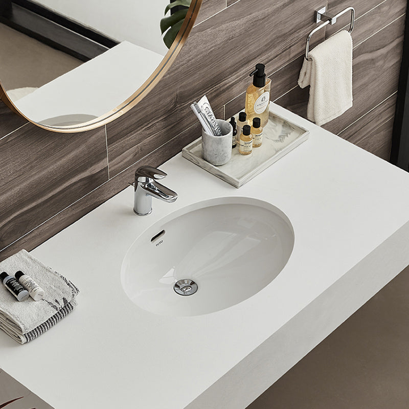 Oval Bathroom Sink Modern Style Overflow Hole Design Ceramic Bathroom Sink Only Clearhalo 'Bathroom Remodel & Bathroom Fixtures' 'Bathroom Sinks & Faucet Components' 'Bathroom Sinks' 'bathroom_sink' 'Home Improvement' 'home_improvement' 'home_improvement_bathroom_sink' 7208575