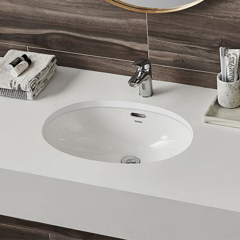 Oval Bathroom Sink Modern Style Overflow Hole Design Ceramic Bathroom Sink Only Clearhalo 'Bathroom Remodel & Bathroom Fixtures' 'Bathroom Sinks & Faucet Components' 'Bathroom Sinks' 'bathroom_sink' 'Home Improvement' 'home_improvement' 'home_improvement_bathroom_sink' 7208576