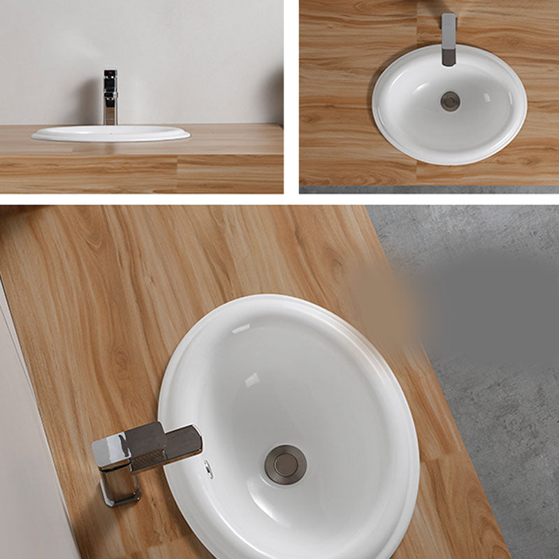 Contemporary Bathroom Sink with Pop-Up Drain Porcelain Oval-Shape Undermount Bathroom Sink Clearhalo 'Bathroom Remodel & Bathroom Fixtures' 'Bathroom Sinks & Faucet Components' 'Bathroom Sinks' 'bathroom_sink' 'Home Improvement' 'home_improvement' 'home_improvement_bathroom_sink' 7208897