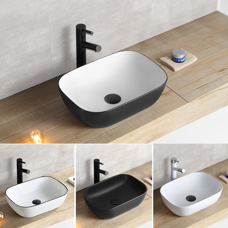 White Modern Sink Washroom Ceramic Rod Handle Faucet Bathroom Sink Clearhalo 'Bathroom Remodel & Bathroom Fixtures' 'Bathroom Sinks & Faucet Components' 'Bathroom Sinks' 'bathroom_sink' 'Home Improvement' 'home_improvement' 'home_improvement_bathroom_sink' 7208942