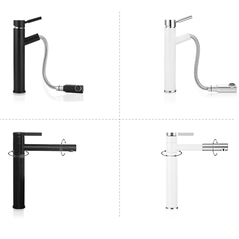 White Modern Sink Washroom Ceramic Rod Handle Faucet Bathroom Sink Clearhalo 'Bathroom Remodel & Bathroom Fixtures' 'Bathroom Sinks & Faucet Components' 'Bathroom Sinks' 'bathroom_sink' 'Home Improvement' 'home_improvement' 'home_improvement_bathroom_sink' 7208958