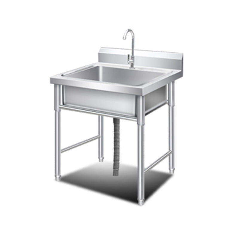 Classic Kitchen Sink Stainless Steel Workstation Sink with Faucet Sink with Faucet Single Clearhalo 'Home Improvement' 'home_improvement' 'home_improvement_kitchen_sinks' 'Kitchen Remodel & Kitchen Fixtures' 'Kitchen Sinks & Faucet Components' 'Kitchen Sinks' 'kitchen_sinks' 7209084