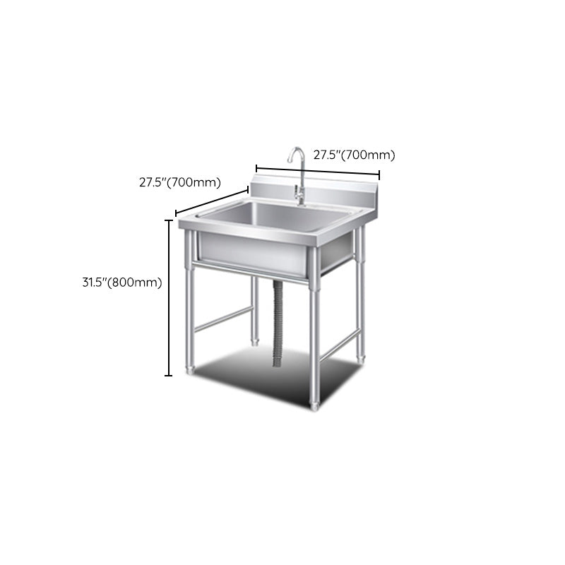 Classic Kitchen Sink Stainless Steel Workstation Sink with Faucet Clearhalo 'Home Improvement' 'home_improvement' 'home_improvement_kitchen_sinks' 'Kitchen Remodel & Kitchen Fixtures' 'Kitchen Sinks & Faucet Components' 'Kitchen Sinks' 'kitchen_sinks' 7209098