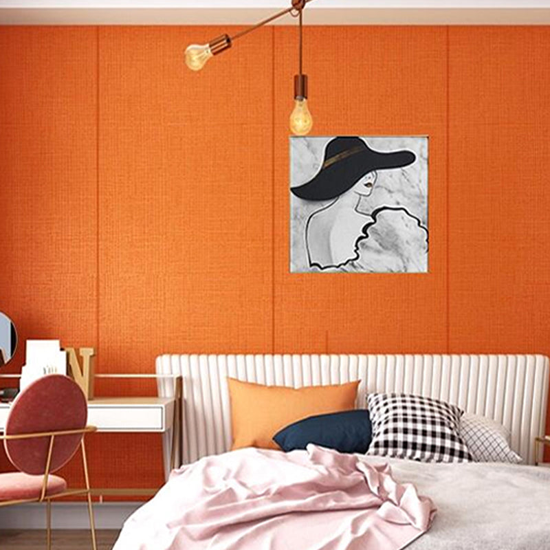 Living Room Wall Paneling Modern Style Waterproof PVC Wall Paneling Orange Clearhalo 'Flooring 'Home Improvement' 'home_improvement' 'home_improvement_wall_paneling' 'Wall Paneling' 'wall_paneling' 'Walls & Ceilings' Walls and Ceiling' 7209715