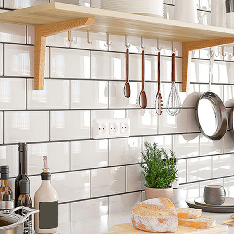 Plastic Peel and Stick Wall Tile 3D Square Peel and Stick Backsplash Gloss White Clearhalo 'Flooring 'Home Improvement' 'home_improvement' 'home_improvement_peel_stick_blacksplash' 'Peel & Stick Backsplash Tile' 'peel_stick_blacksplash' 'Walls & Ceilings' Walls and Ceiling' 7209733