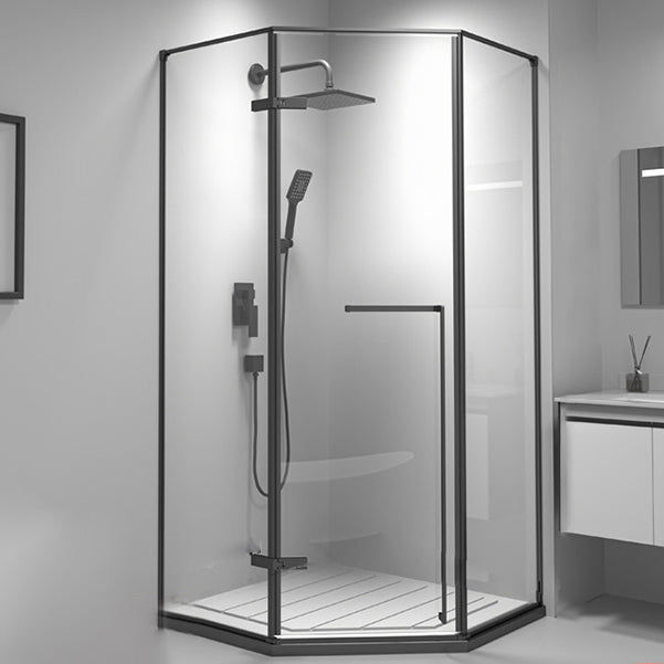 Framed Tempered Shower Doors Hinged Tempered Shower Bath Door Clearhalo 'Bathroom Remodel & Bathroom Fixtures' 'Home Improvement' 'home_improvement' 'home_improvement_shower_tub_doors' 'Shower and Tub Doors' 'shower_tub_doors' 'Showers & Bathtubs' 7209859