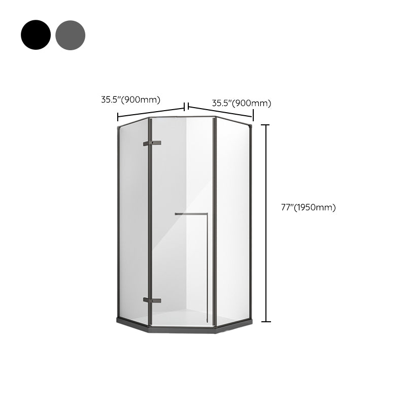 Framed Tempered Shower Doors Hinged Tempered Shower Bath Door Clearhalo 'Bathroom Remodel & Bathroom Fixtures' 'Home Improvement' 'home_improvement' 'home_improvement_shower_tub_doors' 'Shower and Tub Doors' 'shower_tub_doors' 'Showers & Bathtubs' 7209867