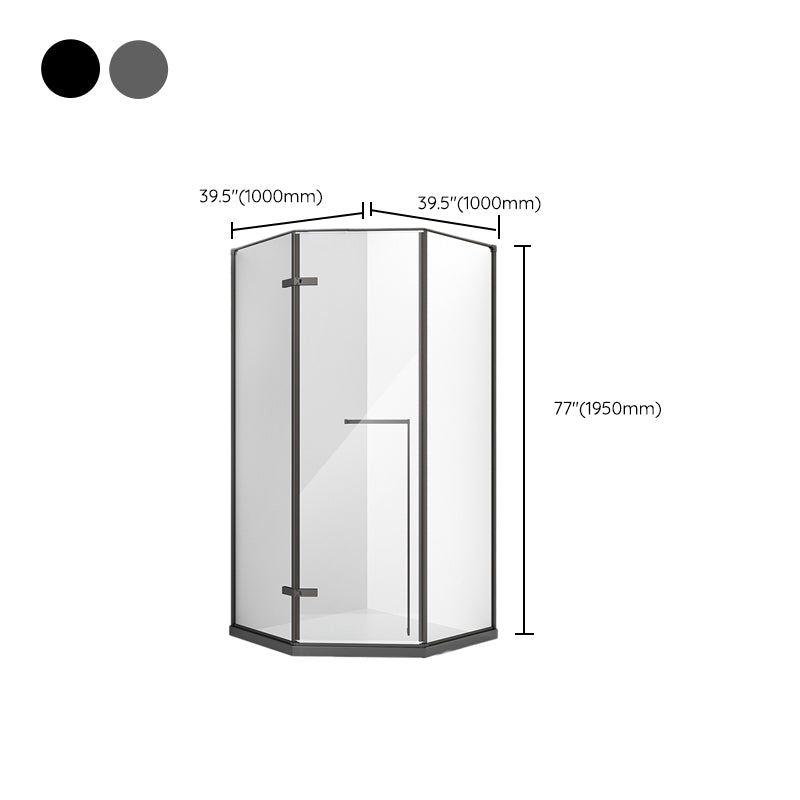 Framed Tempered Shower Doors Hinged Tempered Shower Bath Door Clearhalo 'Bathroom Remodel & Bathroom Fixtures' 'Home Improvement' 'home_improvement' 'home_improvement_shower_tub_doors' 'Shower and Tub Doors' 'shower_tub_doors' 'Showers & Bathtubs' 7209868