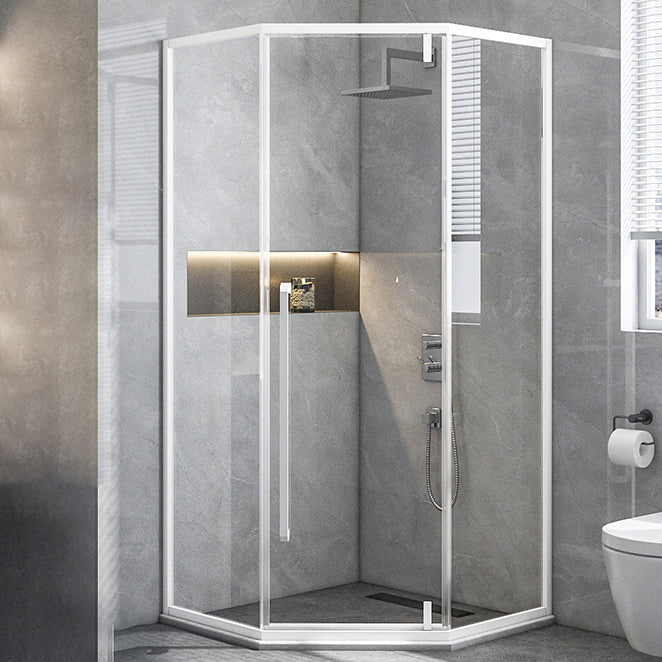 Pivot Grey Shower Bath Door Tempered Scratch Resistant Shower Doors White Right Clearhalo 'Bathroom Remodel & Bathroom Fixtures' 'Home Improvement' 'home_improvement' 'home_improvement_shower_tub_doors' 'Shower and Tub Doors' 'shower_tub_doors' 'Showers & Bathtubs' 7209933