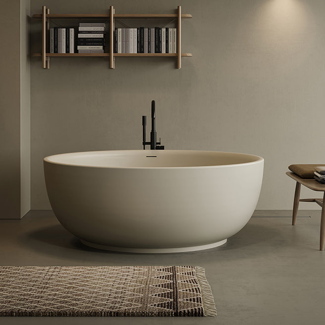 Antique Finish Soaking Bathtub Round Stand Alone Modern Bath Tub Coffee 51"L x 51"W x 22"H Clearhalo 'Bathroom Remodel & Bathroom Fixtures' 'Bathtubs' 'Home Improvement' 'home_improvement' 'home_improvement_bathtubs' 'Showers & Bathtubs' 7213865