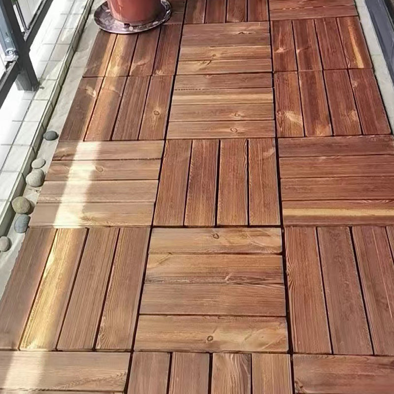 Tradition Wood Tile Wire Brushed Square Engineered Wood for Patio Garden Brown Clearhalo 'Flooring 'Hardwood Flooring' 'hardwood_flooring' 'Home Improvement' 'home_improvement' 'home_improvement_hardwood_flooring' Walls and Ceiling' 7216215