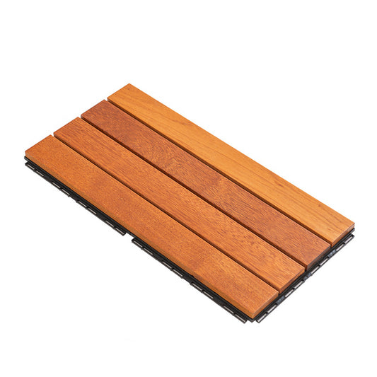 Tradition Smooth Wood Floor Tile Click Lock Teak Wood for Living Room Clearhalo 'Flooring 'Hardwood Flooring' 'hardwood_flooring' 'Home Improvement' 'home_improvement' 'home_improvement_hardwood_flooring' Walls and Ceiling' 7216317