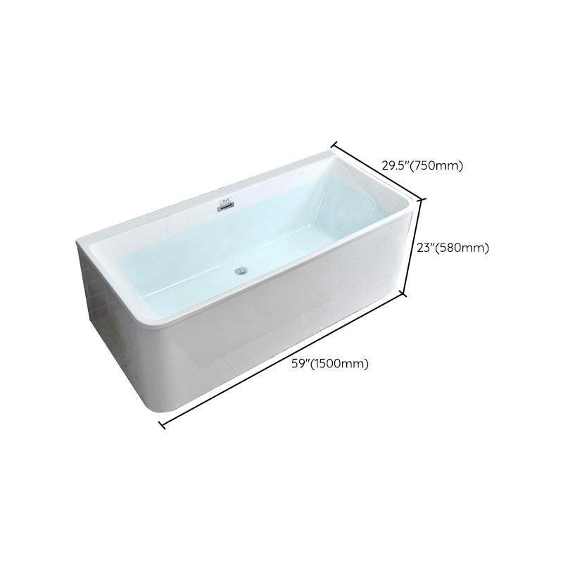 Modern Rectangular Bath Acrylic Stand Alone White Soaking Bathtub Clearhalo 'Bathroom Remodel & Bathroom Fixtures' 'Bathtubs' 'Home Improvement' 'home_improvement' 'home_improvement_bathtubs' 'Showers & Bathtubs' 7218626