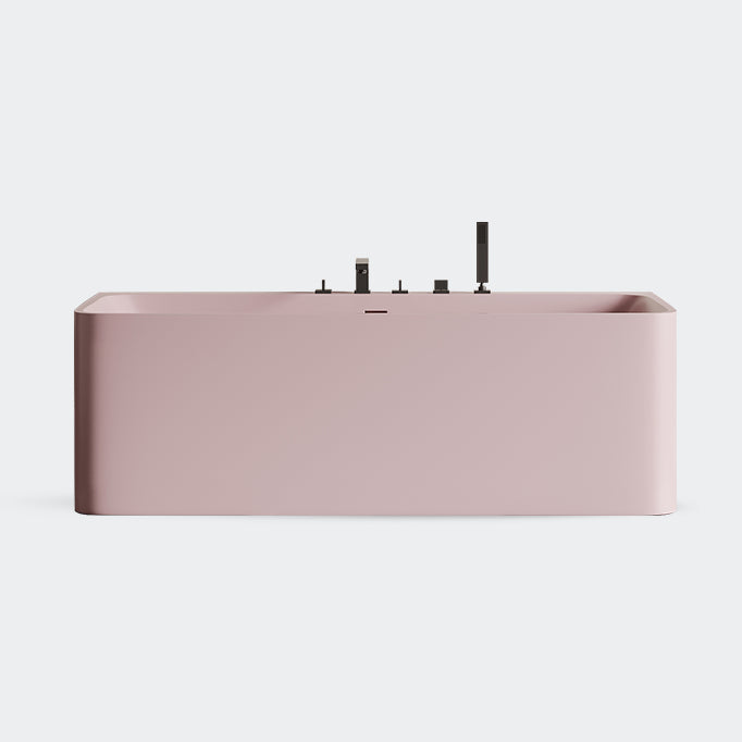 Rectangular Antique Finish Soaking Bathtub Back to Wall Modern Bath Tub Pink Clearhalo 'Bathroom Remodel & Bathroom Fixtures' 'Bathtubs' 'Home Improvement' 'home_improvement' 'home_improvement_bathtubs' 'Showers & Bathtubs' 7218636