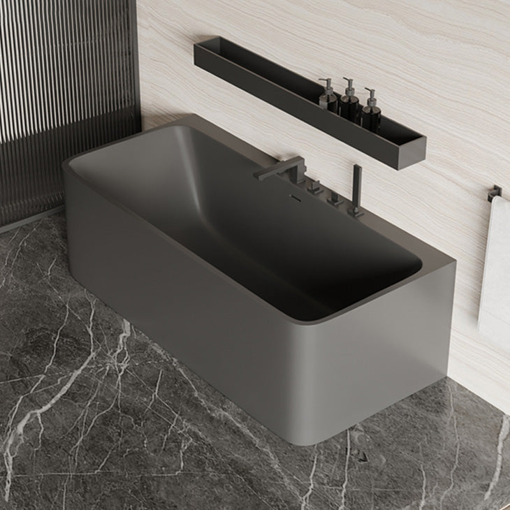 Antique Finish Rectangular Soaking Bathtub Back to Wall Modern Bath Tub Black 71"L x 31"W x 22"H Clearhalo 'Bathroom Remodel & Bathroom Fixtures' 'Bathtubs' 'Home Improvement' 'home_improvement' 'home_improvement_bathtubs' 'Showers & Bathtubs' 7218652