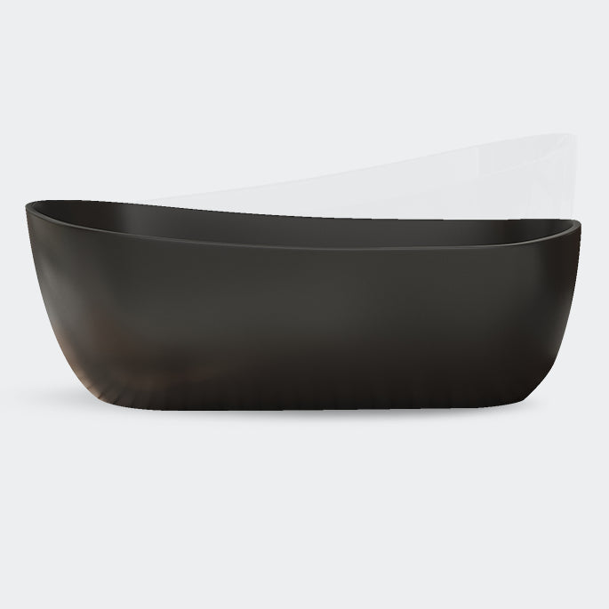 Antique Finish Soaking Modern Bathtub Stand Alone Oval Bath Tub Black Clearhalo 'Bathroom Remodel & Bathroom Fixtures' 'Bathtubs' 'Home Improvement' 'home_improvement' 'home_improvement_bathtubs' 'Showers & Bathtubs' 7218675